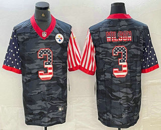 Russell Wilson USA Pittsburgh Steelers camo Salute To Service jersey
