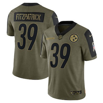 Minkah Fitzpatrick Pittsburgh Steelers olive Salute To Service jersey