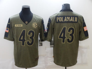 Troy Polamalu Pittsburgh Steelers olive Salute To Service jersey
