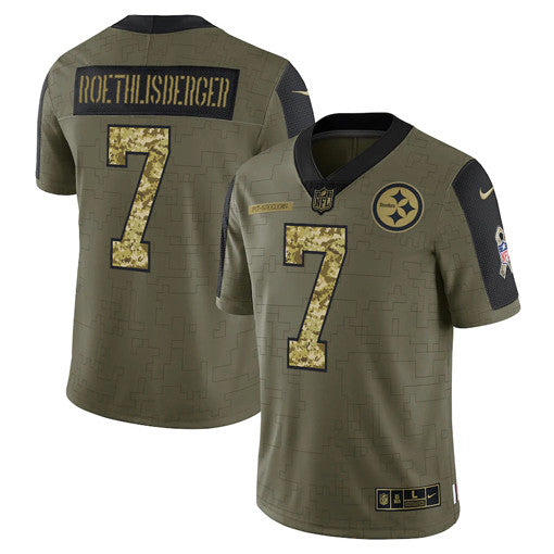 Ben Roethlisberger Pittsburgh Steelers olive Salute To Service jersey