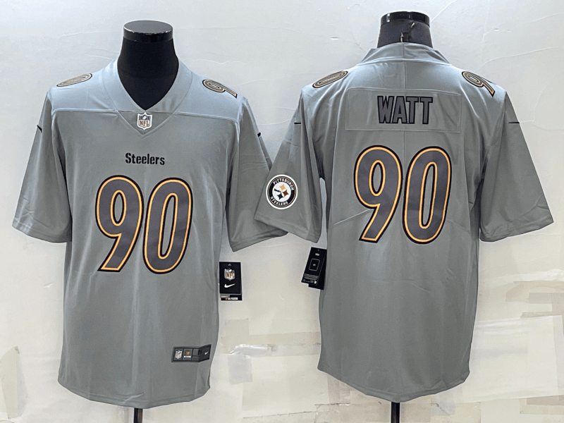 TJ Watt Logo Pittsburgh Steelers grey Vapor jersey