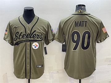 T.J. Watt Pittsburgh Steelers olive Salute To Service jersey
