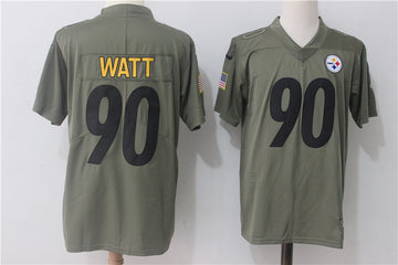 T.J. Watt Pittsburgh Steelers olive Salute To Service jersey