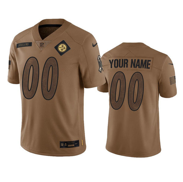 Custom Pittsburgh Steelers brown Limited jersey