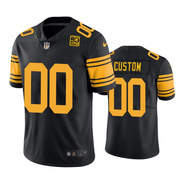 Custom Pittsburgh Steelers black Color Rush jersey