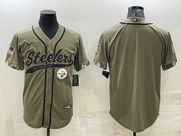 Custom Pittsburgh Steelers olive Salute To Service jersey
