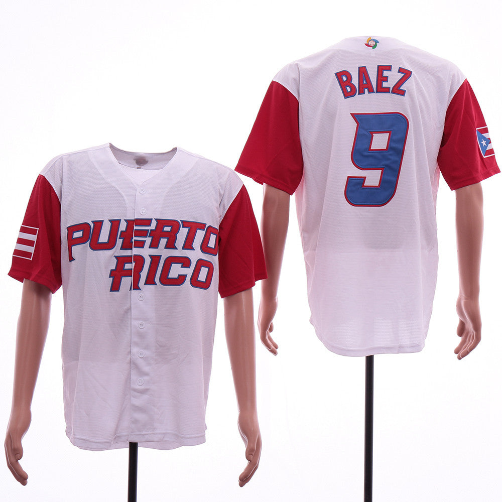 Javier Baez Puerto Rico Baseball white Classic jersey
