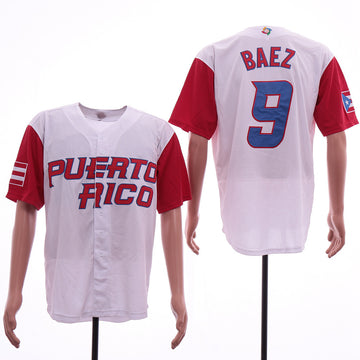 Javier Baez Puerto Rico Baseball white Classic jersey