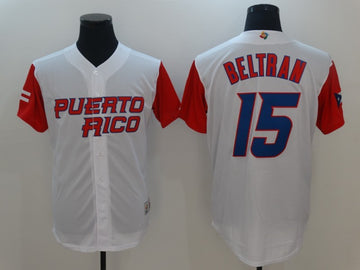 Carlos Beltran Puerto Rico Baseball white Classic jersey