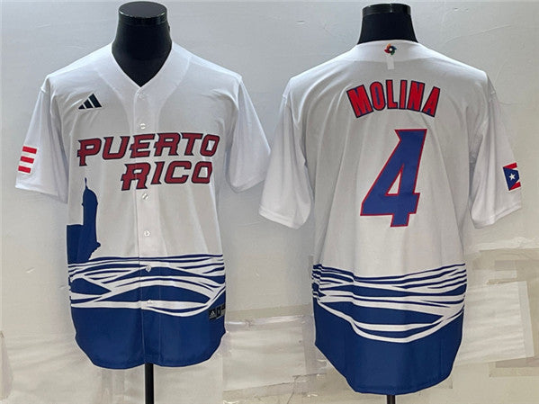 Yadier Molina Puerto Rico Baseball white Classic jersey