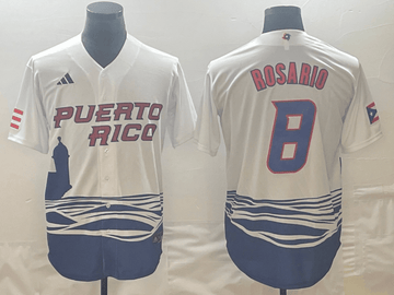 Eddie Rosario Puerto Rico Baseball white Classic jersey