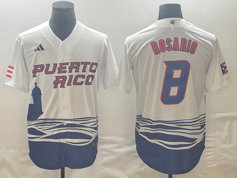 Eddie Rosario Puerto Rico Baseball white Classic jersey