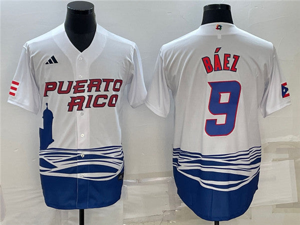 Javier Báez Puerto Rico Baseball white Classic jersey