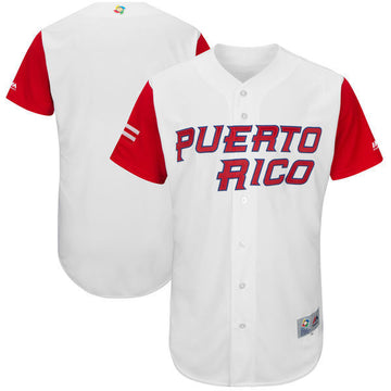 Majestic Puerto Rico Baseball white Authentic jersey