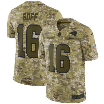 Jared Goff Los Angeles Rams camo Salute To Service jersey