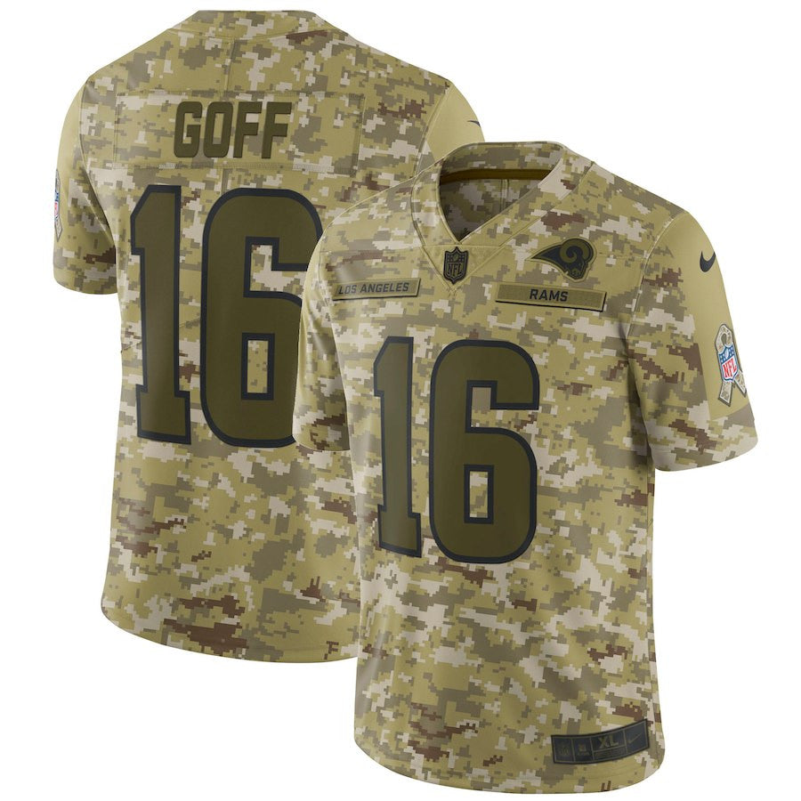 Jared Goff Los Angeles Rams camo Salute To Service jersey