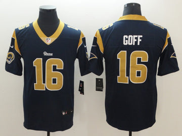Jared Goff Los Angeles Rams navy Vapor jersey