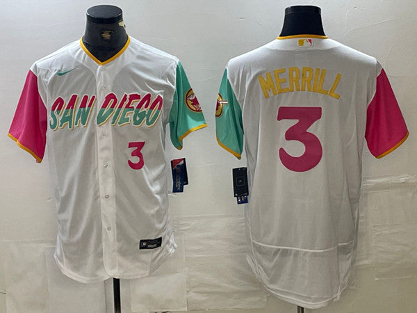 Jackson Merrill San Diego Padres white City Connect jersey