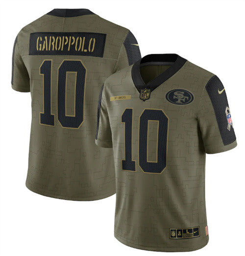 Jimmy Garoppolo San Francisco 49ers olive Salute To Service jersey