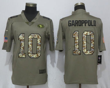 Jimmy Garoppolo San Francisco 49ers olive Salute To Service jersey