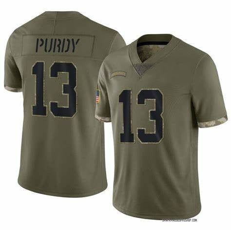 Brock Purdy San Francisco 49ers olive Salute To Service jersey