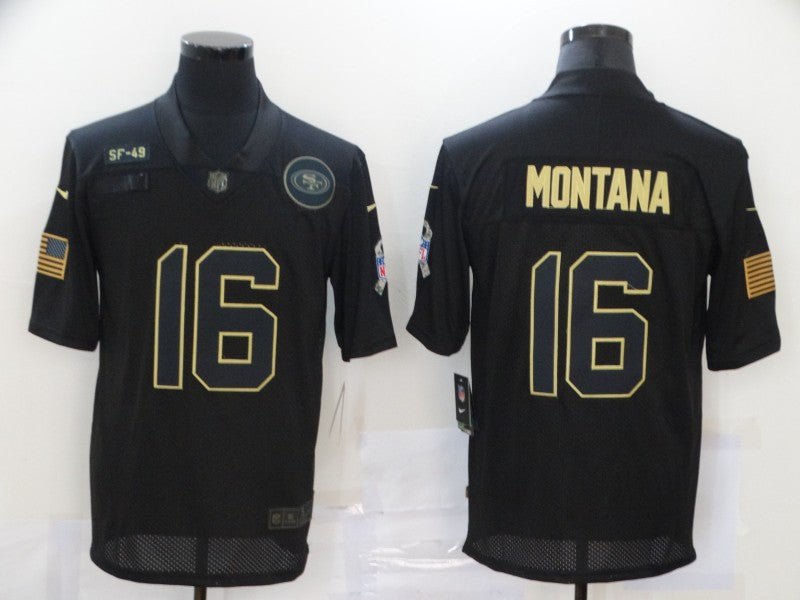 Joe Montana San Francisco 49ers black Salute To Service jersey