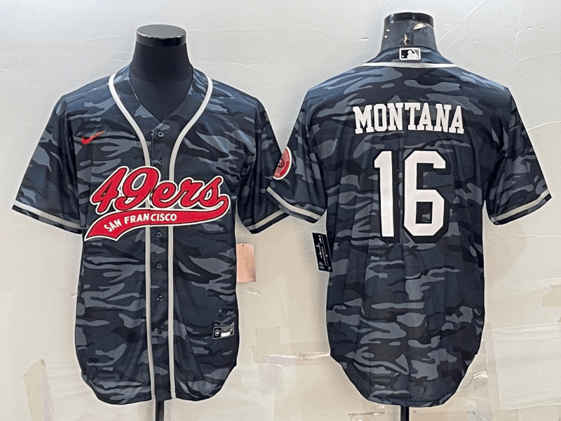 Joe Montana San Francisco 49ers grey Camo jersey