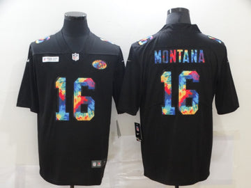 Joe Montana Multi-Color San Francisco 49ers black Vapor jersey