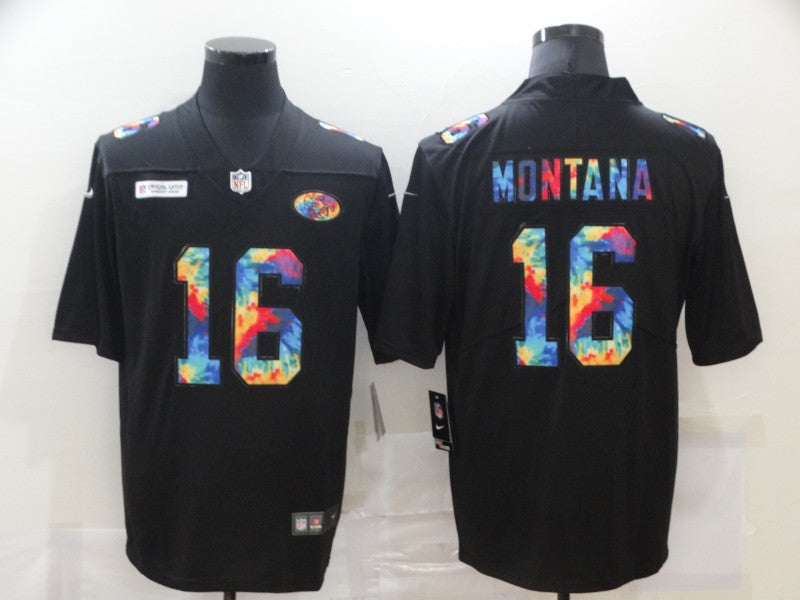 Joe Montana Multi-Color San Francisco 49ers black Vapor jersey