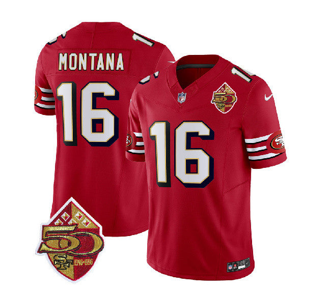 Joe Montana San Francisco 49ers red Throwback jersey