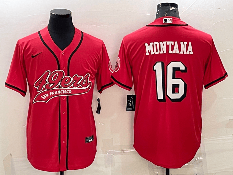 Joe Montana San Francisco 49ers red Color Rush jersey