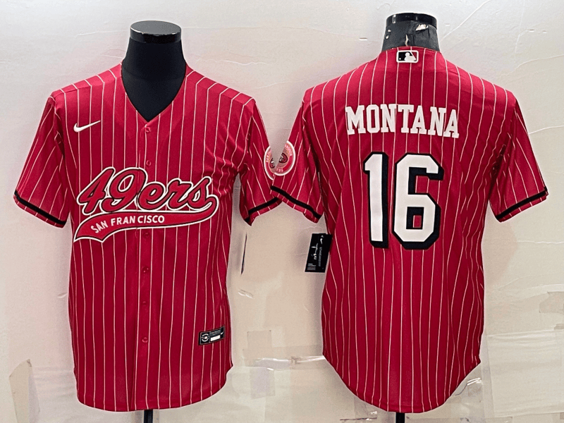 Joe Montana San Francisco 49ers red Color Rush jersey