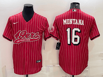 Joe Montana San Francisco 49ers red Color Rush jersey