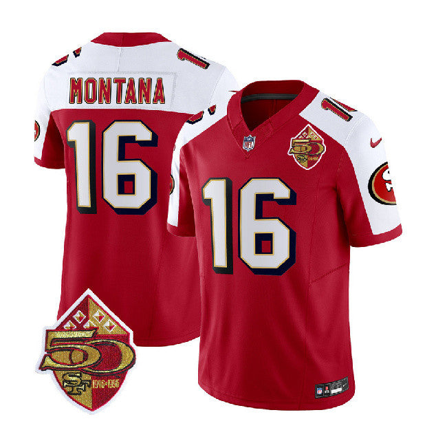 Joe Montana San Francisco 49ers red Throwback jersey