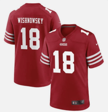 Mitch Wishnowsky San Francisco 49ers red Vapor jersey