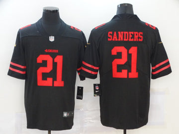 Deion Sanders San Francisco 49ers black Vapor jersey
