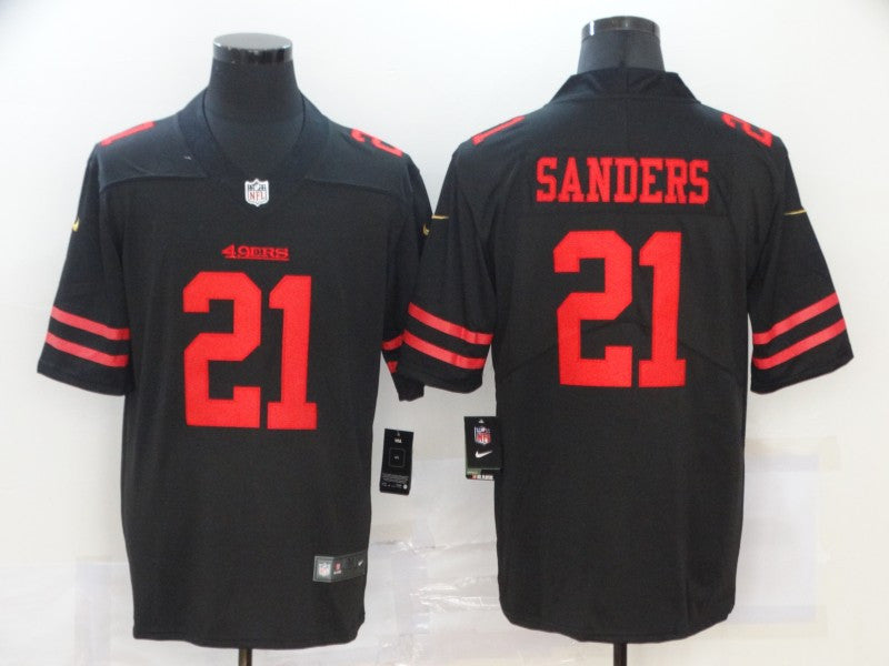 Deion Sanders San Francisco 49ers black Vapor jersey