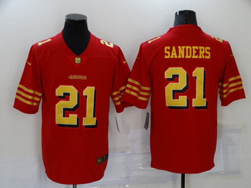 Deion Sanders San Francisco 49ers red Vapor jersey