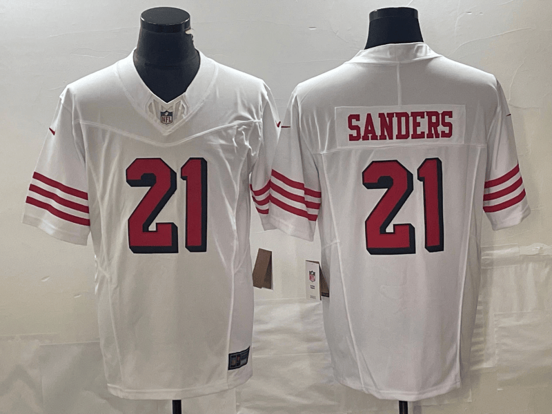 Deion Sanders San Francisco 49ers white Color Rush jersey