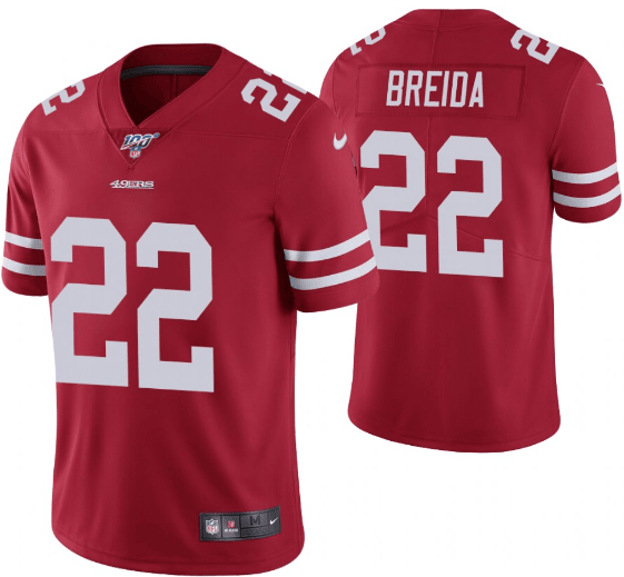 Matt Breida San Francisco 49ers red Vapor jersey