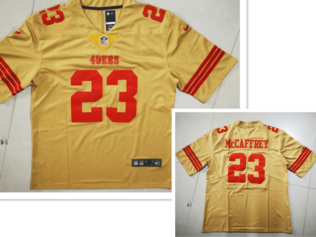 Christian McCaffrey San Francisco 49ers gold Inverted Legend jersey