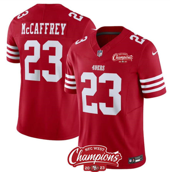 Christian McCaffrey San Francisco 49ers red jersey