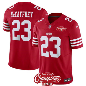 Christian McCaffrey San Francisco 49ers red jersey