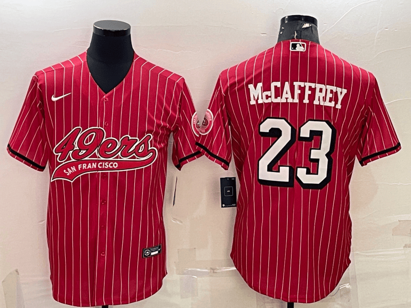 Christian McCaffrey San Francisco 49ers red Color Rush jersey