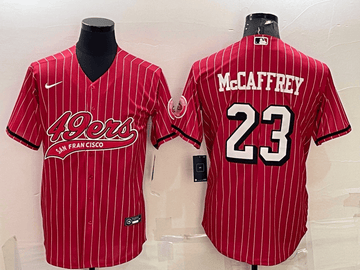 Christian McCaffrey San Francisco 49ers red Color Rush jersey