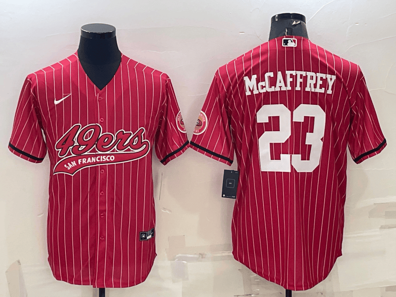 Christian McCaffrey San Francisco 49ers red jersey