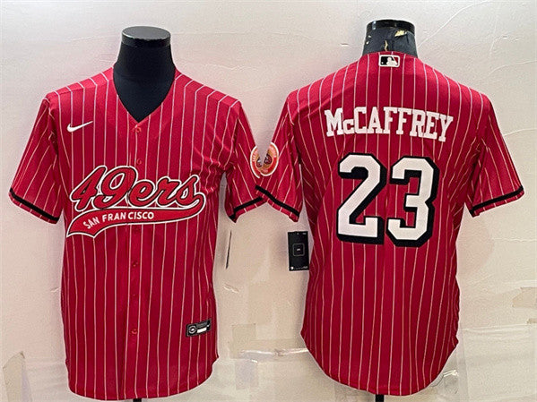 Christian McCaffrey San Francisco 49ers red jersey
