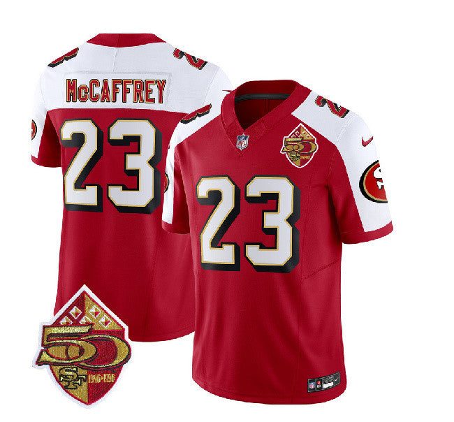 Christian McCaffrey San Francisco 49ers red Throwback jersey