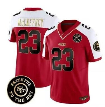 Christian McCaffrey San Francisco 49ers red jersey