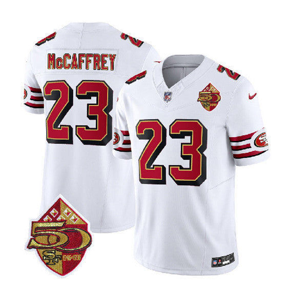 Christian McCaffrey San Francisco 49ers white Vapor jersey